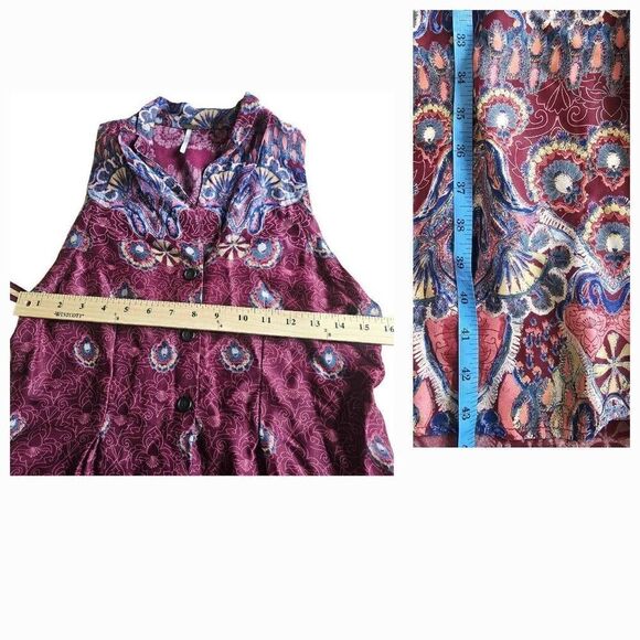 Free people womens Sz S come see about me boho maxi sleeveless vest duster - Picture 7 of 7